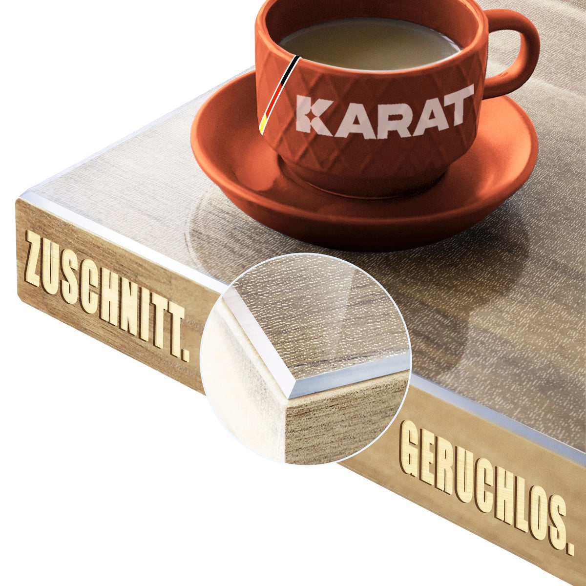 ✂ Transparent frosted table film with bevelled edge | Imperial | Waterproof protective film for tables | Customised cutting