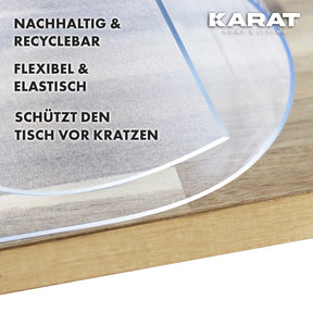 Transparent frosted table film with bevelled edge | Imperial | Waterproof protective film for tables | Customised cutting