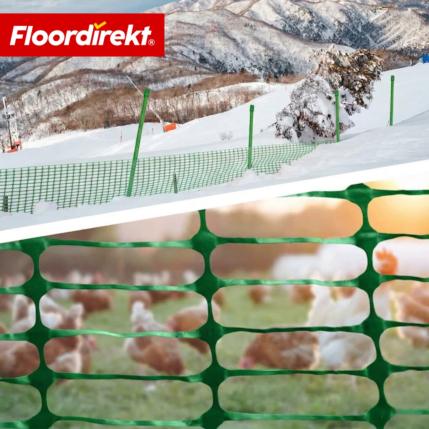 Chester Safety Fence Set with 20 Fence Posts & Cable Ties | Construction Fence Net 30 m / 50 m | Garden & Warning Fence