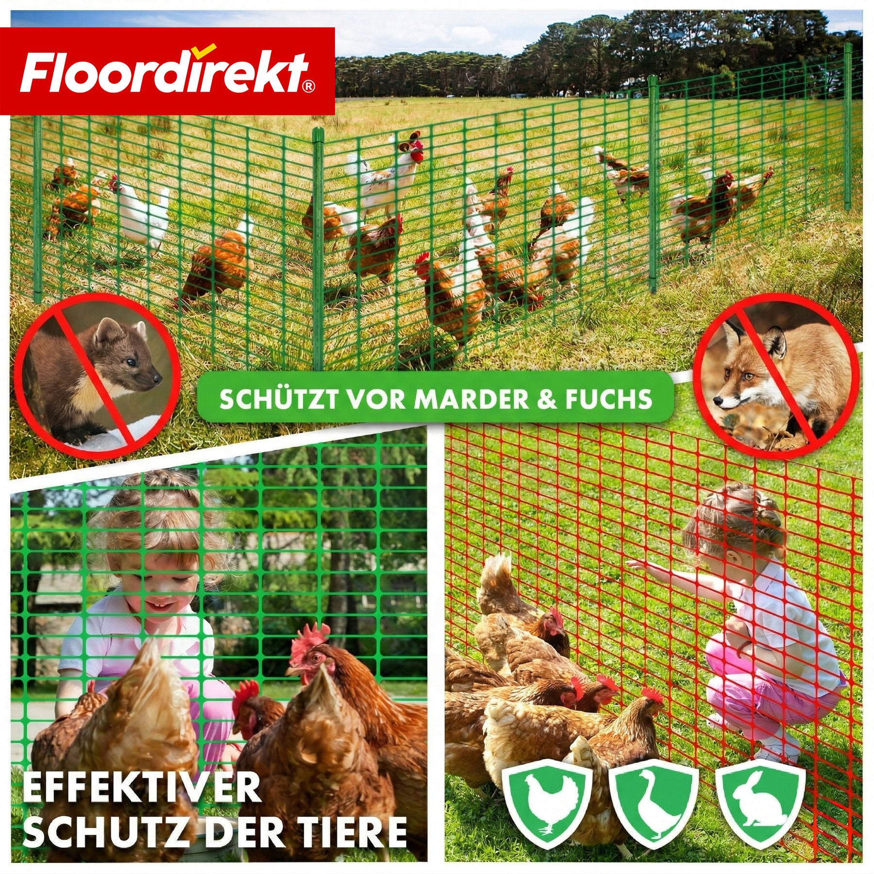 Chester Safety Fence Set with 20 Fence Posts & Cable Ties | Construction Fence Net 30 m / 50 m | Garden & Warning Fence