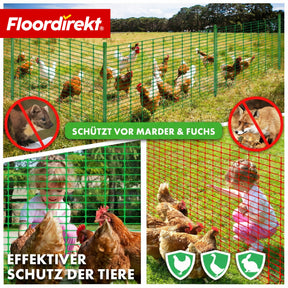Chester Safety Fence Set with 20 Fence Posts & Cable Ties | Construction Fence Net 30 m / 50 m | Garden & Warning Fence