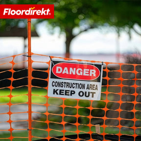 Chester Safety Fence Set with 20 Fence Posts & Cable Ties | Construction Fence Net 30 m / 50 m | Garden & Warning Fence
