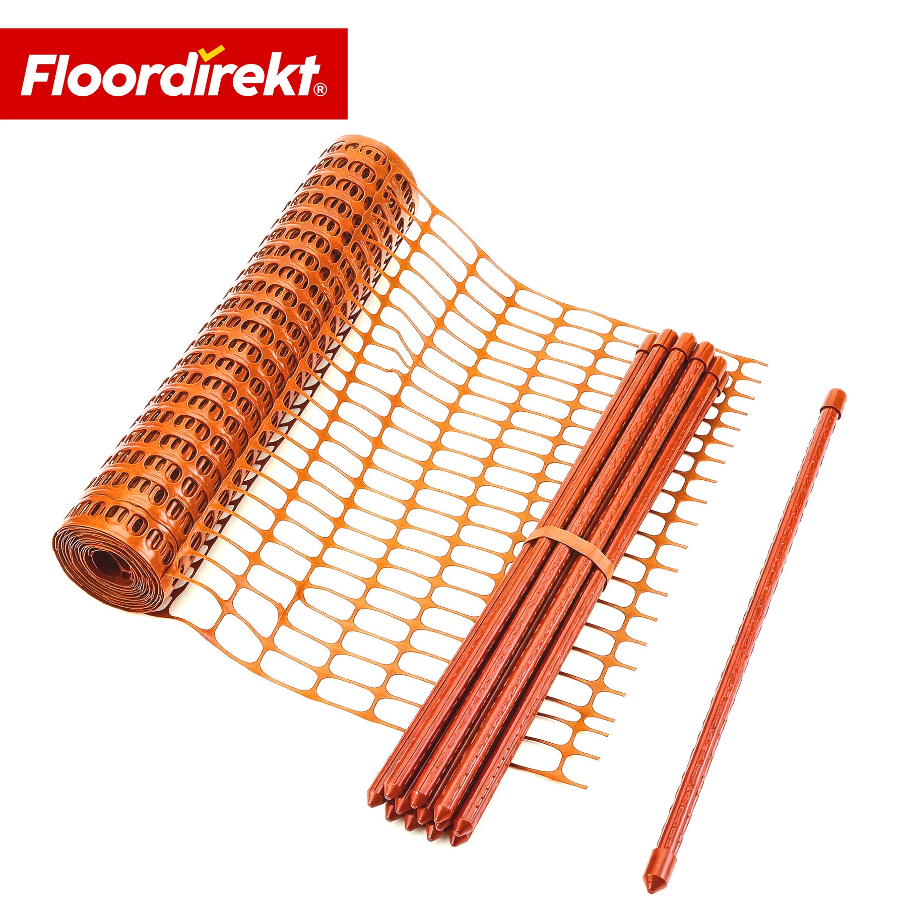 Chester Safety Fence Set with 20 Fence Posts & Cable Ties | Construction Fence Net 30 m / 50 m | Garden & Warning Fence