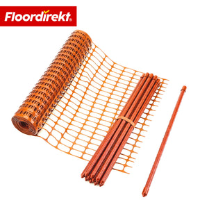 Chester Safety Fence Set with 20 Fence Posts & Cable Ties | Construction Fence Net 30 m / 50 m | Garden & Warning Fence