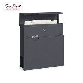 Mailbox | Albert | Lockable Wall-Mounted Mailbox with Newspaper Holder | Weatherproof | Anthracite
