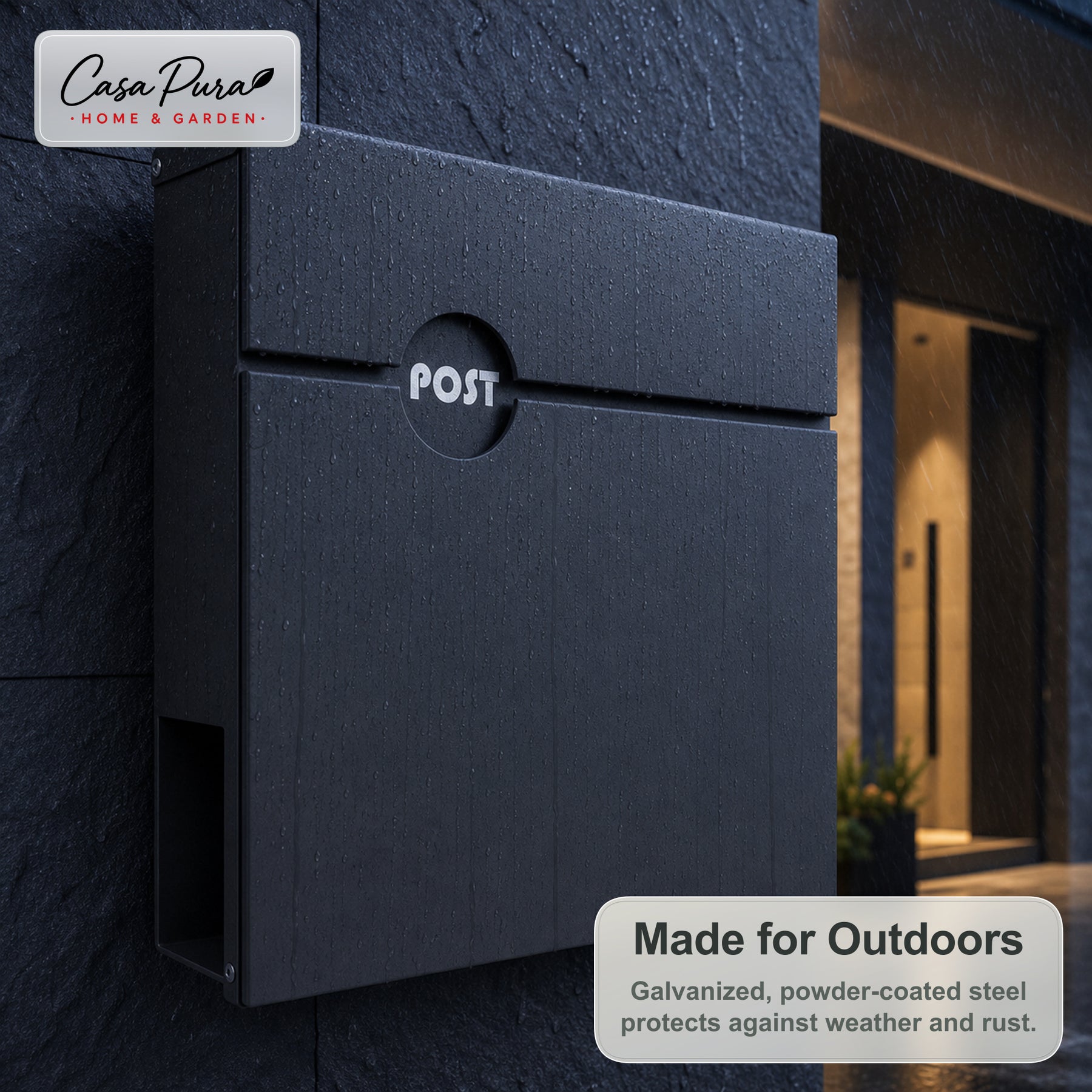 Mailbox | Albert | Lockable Wall-Mounted Mailbox with Newspaper Holder | Weatherproof | Anthracite