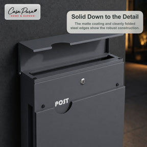 Mailbox | Albert | Lockable Wall-Mounted Mailbox with Newspaper Holder | Weatherproof | Anthracite
