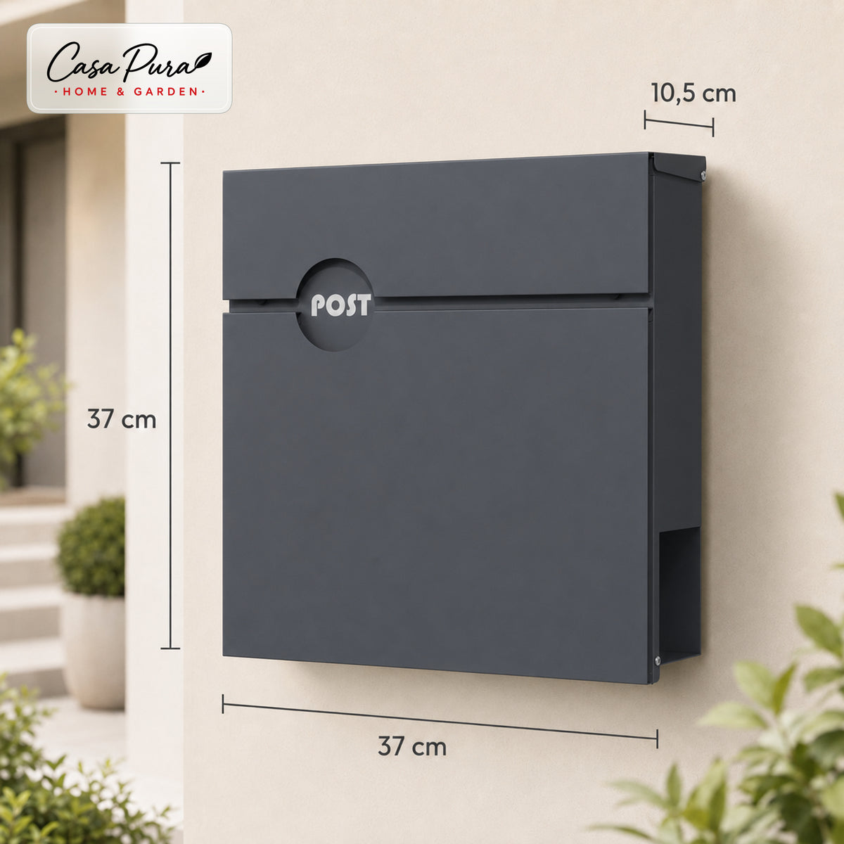 Mailbox | Albert | Lockable Wall-Mounted Mailbox with Newspaper Holder | Weatherproof | Anthracite