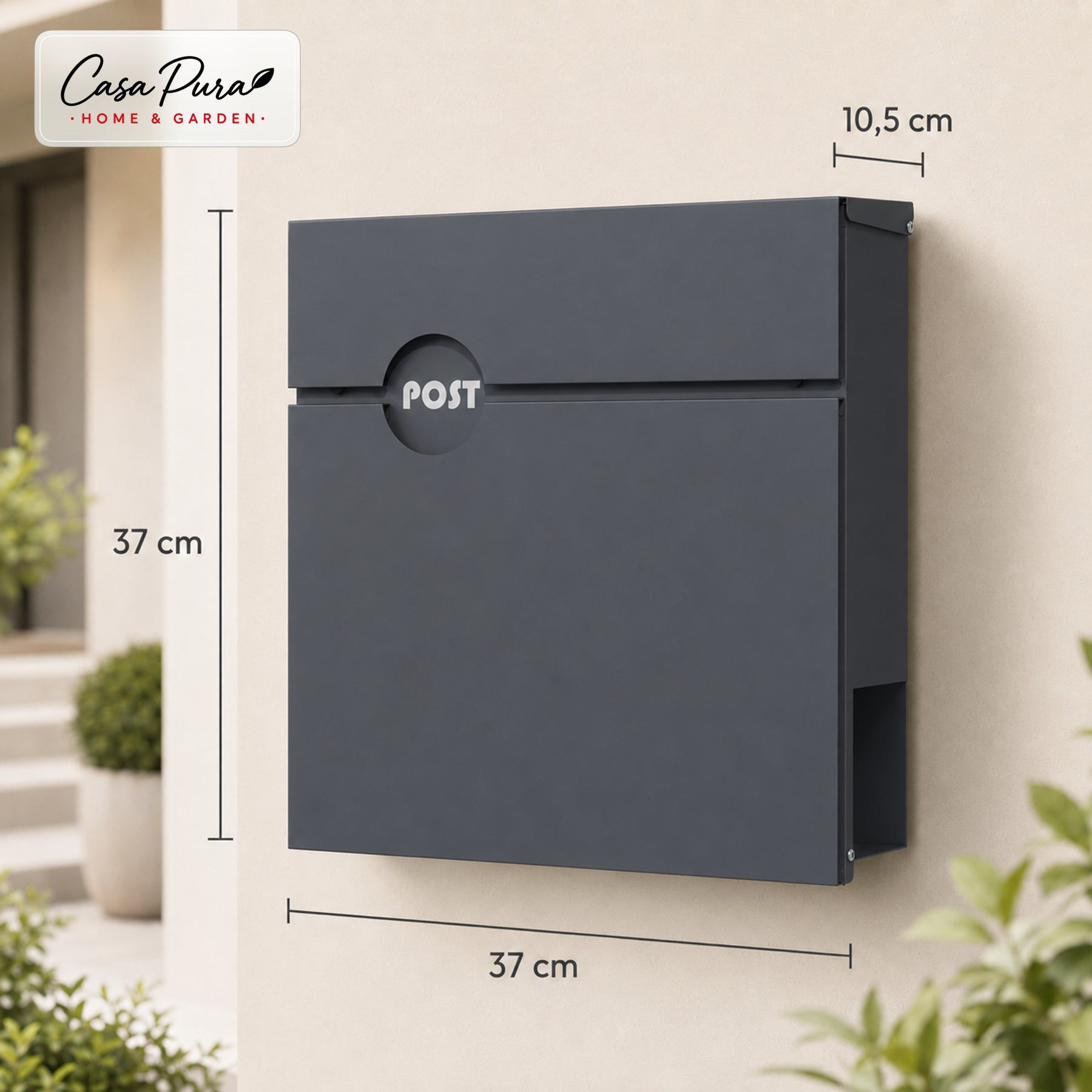 Mailbox | Albert | Lockable Wall-Mounted Mailbox with Newspaper Holder | Weatherproof | Anthracite