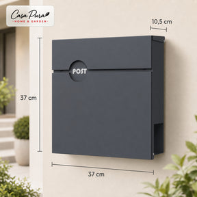 Mailbox | Albert | Lockable Wall-Mounted Mailbox with Newspaper Holder | Weatherproof | Anthracite