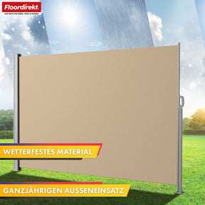 Aluminium Side Awning | Privacy & Sun Protection for Patio, Balcony & Garden | UV Protection, Opaque & Water-Repellent | Various Colors & Sizes