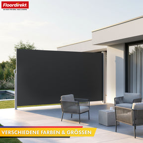 Aluminium Side Awning | Privacy & Sun Protection for Patio, Balcony & Garden | UV Protection, Opaque & Water-Repellent | Various Colors & Sizes