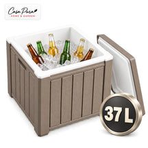 Drinks Cooler | Arctic | 37 L Ice Cooler with Side Table Function in Wood Effect | 2 Colours