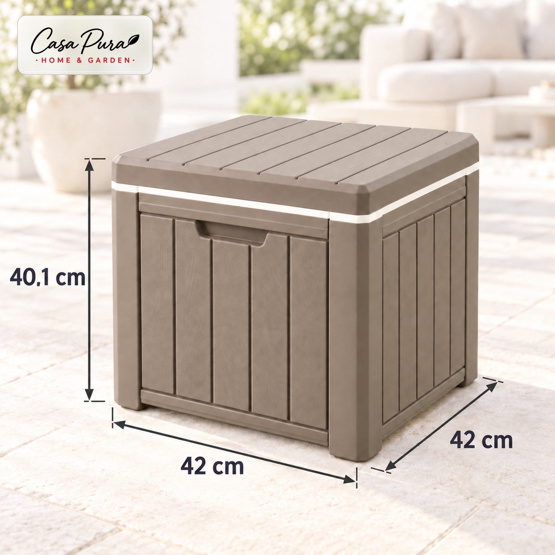 Drinks Cooler | Arctic | 37 L Ice Cooler with Side Table Function in Wood Effect | 2 Colours