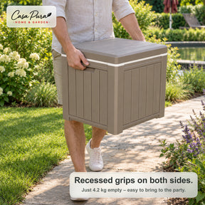 Drinks Cooler | Arctic | 37 L Ice Cooler with Side Table Function in Wood Effect | 2 Colours