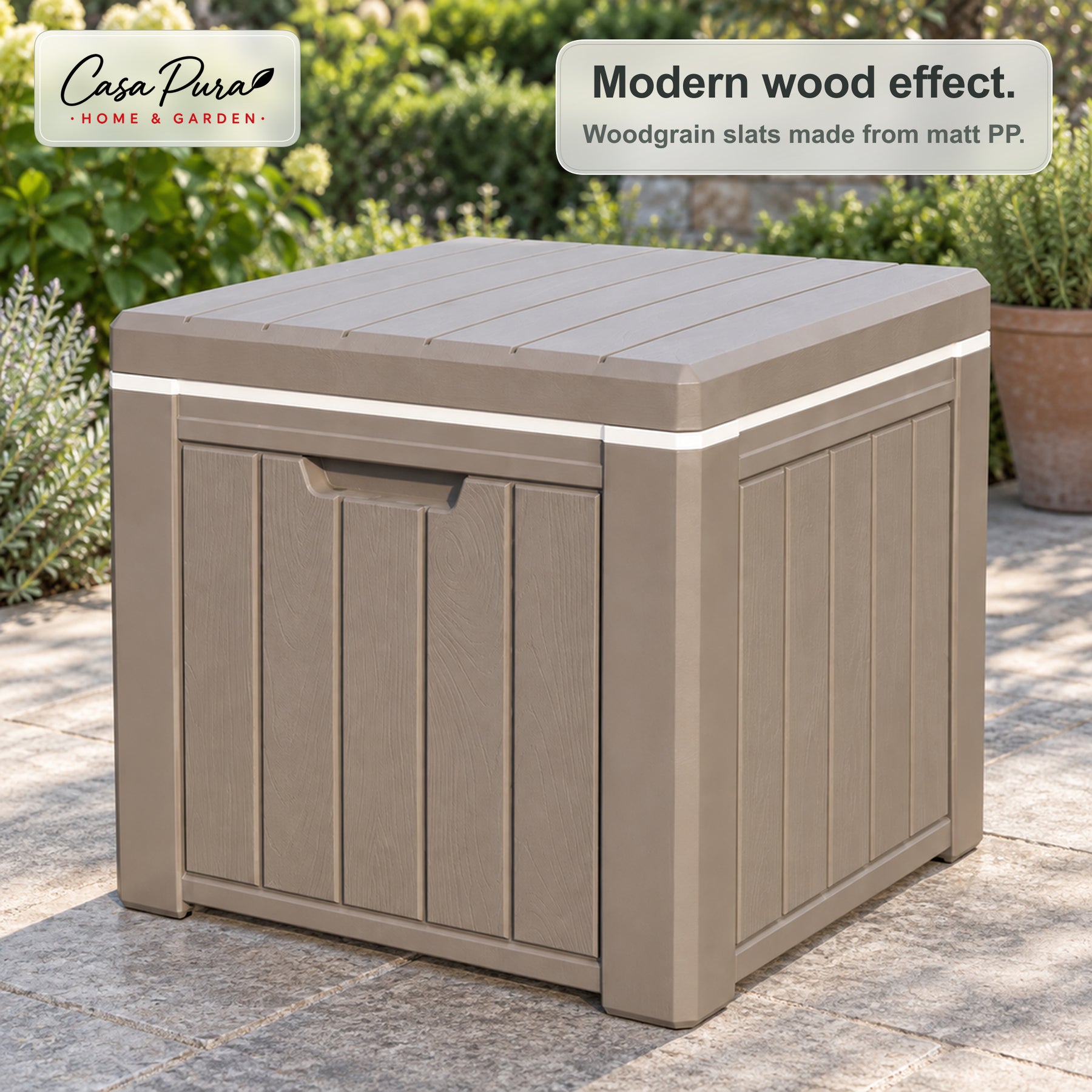 Drinks Cooler | Arctic | 37 L Ice Cooler with Side Table Function in Wood Effect | 2 Colours