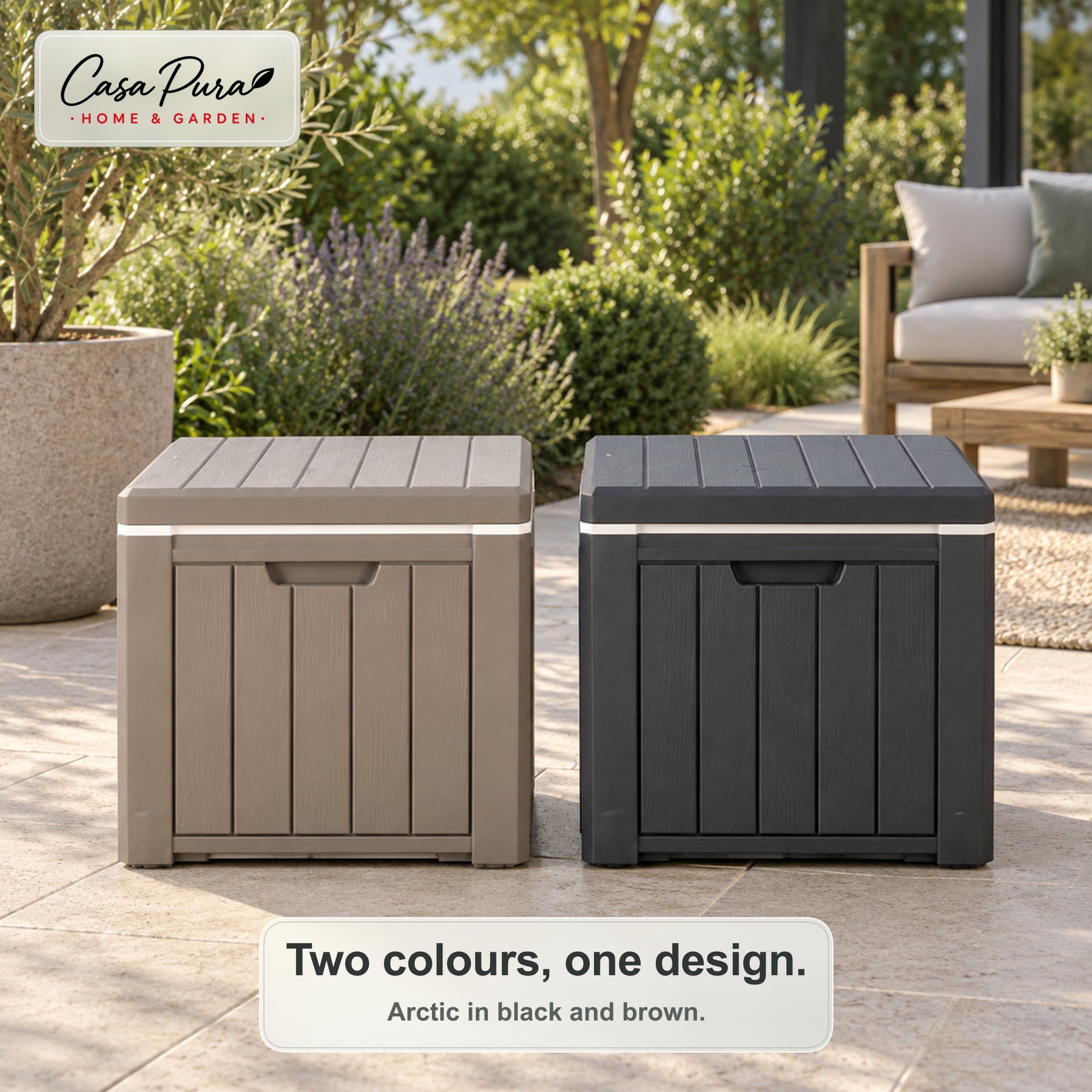 Drinks Cooler | Arctic | 37 L Ice Cooler with Side Table Function in Wood Effect | 2 Colours