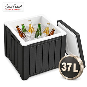 Drinks Cooler | Arctic | 37 L Ice Cooler with Side Table Function in Wood Effect | 2 Colours