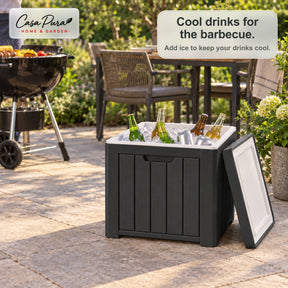 Drinks Cooler | Arctic | 37 L Ice Cooler with Side Table Function in Wood Effect | 2 Colours