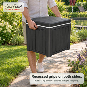 Drinks Cooler | Arctic | 37 L Ice Cooler with Side Table Function in Wood Effect | 2 Colours