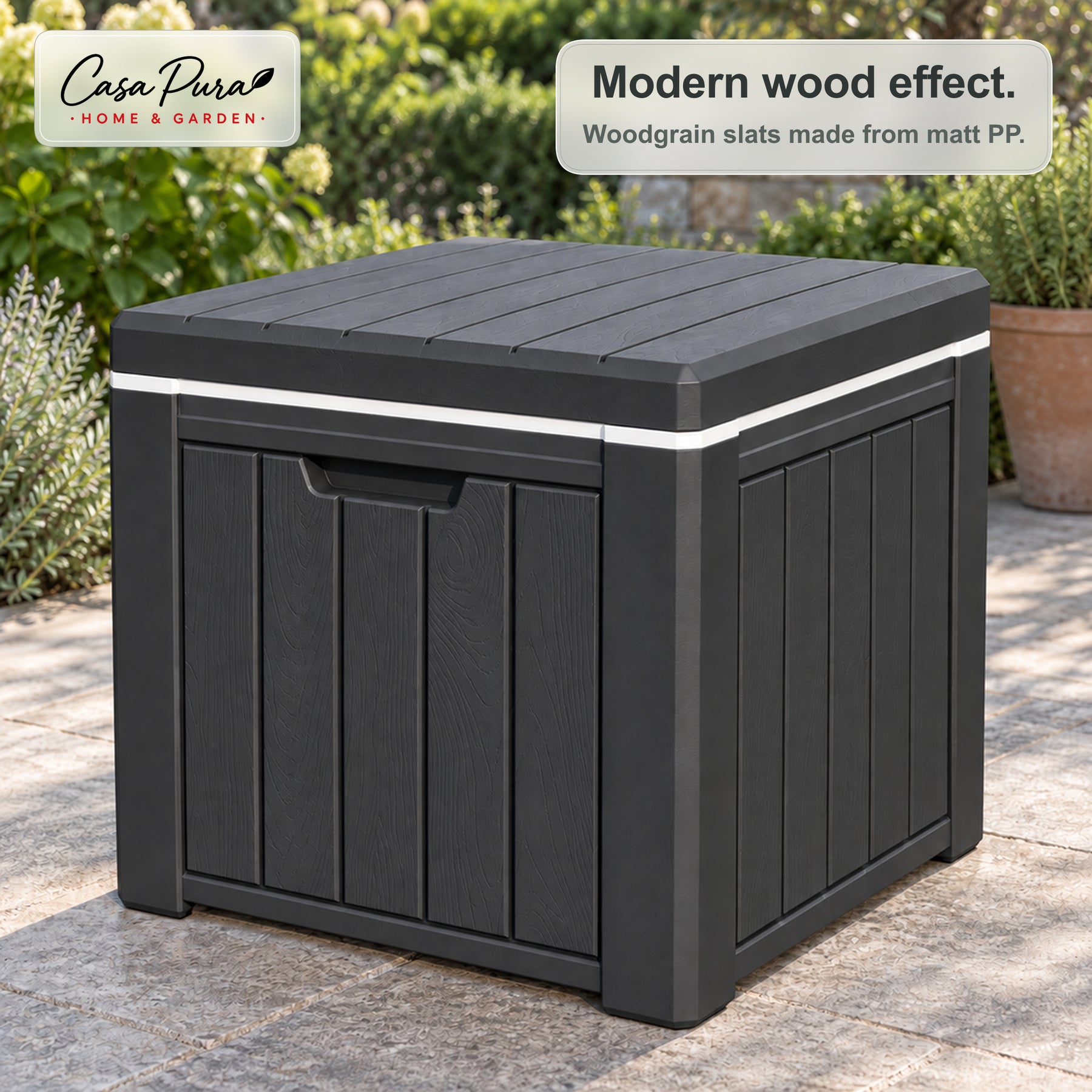 Drinks Cooler | Arctic | 37 L Ice Cooler with Side Table Function in Wood Effect | 2 Colours