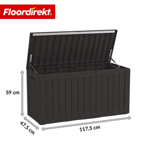 Garden Storage Box in Wood-Look | Weather-Resistant Cushion Box for Patio & Balcony | 118L / 270L / 300L