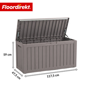 Garden Storage Box in Wood-Look | Weather-Resistant Cushion Box for Patio & Balcony | 118L / 270L / 300L