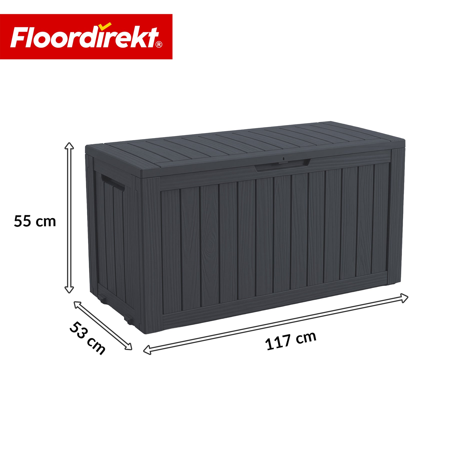 Garden Storage Box in Wood-Look | Weather-Resistant Cushion Box for Patio & Balcony | 118L / 270L / 300L