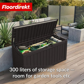 Garden Storage Box in Wood-Look | Weather-Resistant Cushion Box for Patio & Balcony | 118L / 270L / 300L