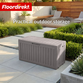 Garden Storage Box in Wood-Look | Weather-Resistant Cushion Box for Patio & Balcony | 118L / 270L / 300L
