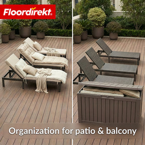 Garden Storage Box in Wood-Look | Weather-Resistant Cushion Box for Patio & Balcony | 118L / 270L / 300L
