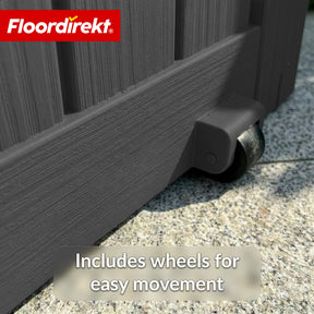 Garden Storage Box in Wood-Look | Weather-Resistant Cushion Box for Patio & Balcony | 118L / 270L / 300L