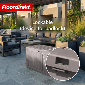 Garden Storage Box in Wood-Look | Weather-Resistant Cushion Box for Patio & Balcony | 118L / 270L / 300L
