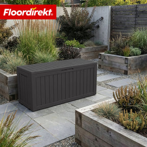 Garden Storage Box in Wood-Look | Weather-Resistant Cushion Box for Patio & Balcony | 118L / 270L / 300L