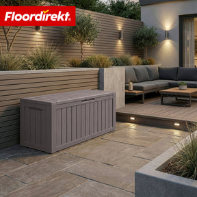 Garden Storage Box in Wood-Look | Weather-Resistant Cushion Box for Patio & Balcony | 118L / 270L / 300L