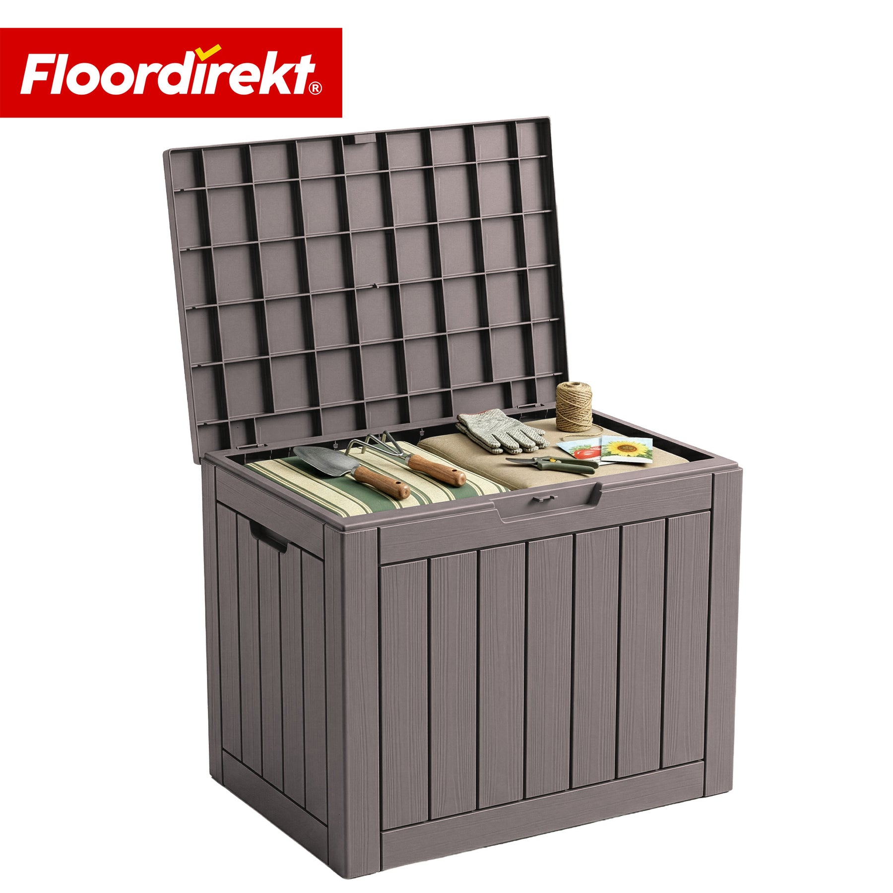 Garden Storage Box in Wood-Look | Weather-Resistant Cushion Box for Patio & Balcony | 118L / 270L / 300L