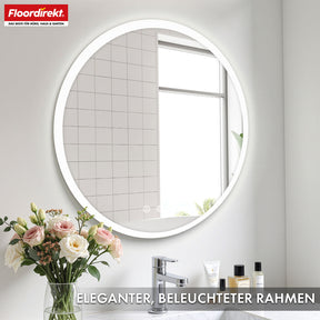 Bathroom mirror with LED lighting | Liora | Touch control with anti-fog function & 3 selectable light colours | Available in various sizes