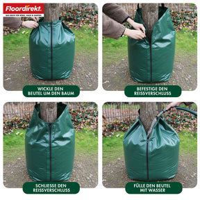 Watering bags for trees | 75L & 100L water bag with drip system | Reusable PVC tree watering bag