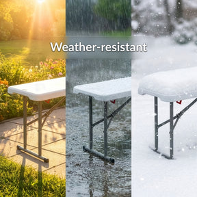 Garden Bench | Chiba | Foldable Bench 183 cm in White, Weatherproof & Up to 320 kg Load