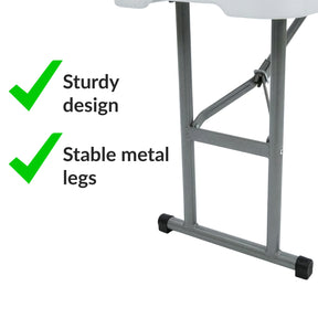 Garden Bench | Chiba | Foldable Bench 183 cm in White, Weatherproof & Up to 320 kg Load