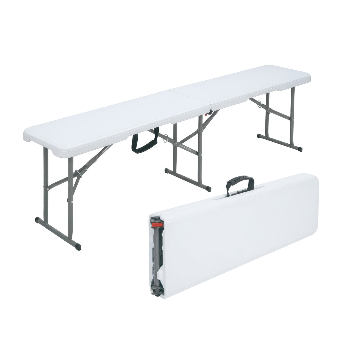 Garden Bench | Chiba | Foldable Bench 183 cm in White, Weatherproof & Up to 320 kg Load