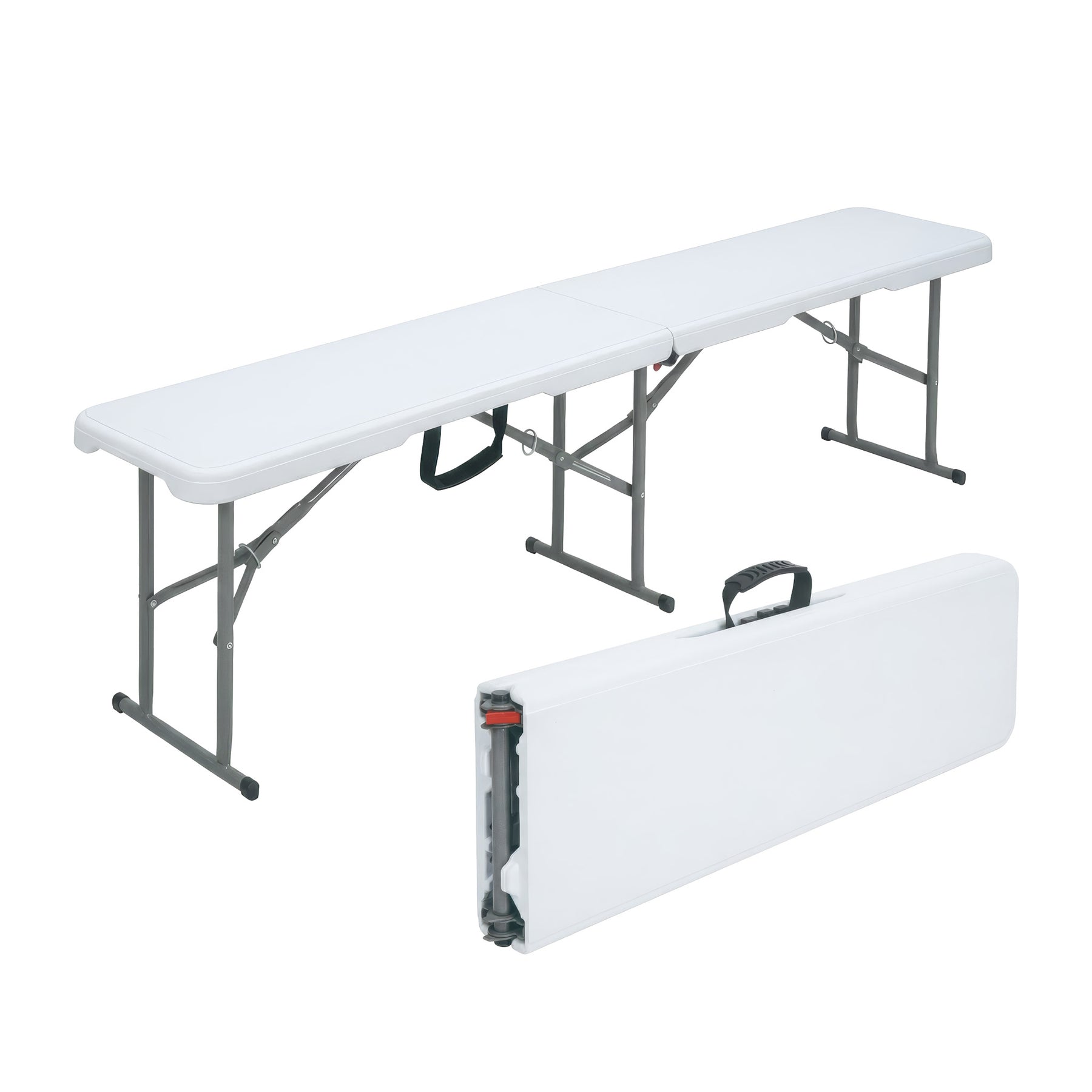 Garden Bench | Chiba | Foldable Bench 183 cm in White, Weatherproof & Up to 320 kg Load