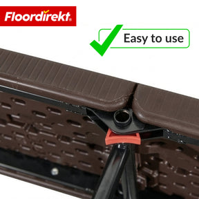 Garden bench | Kagawa | Folding, weather-resistant bench 183 cm in brown for garden, balcony & events