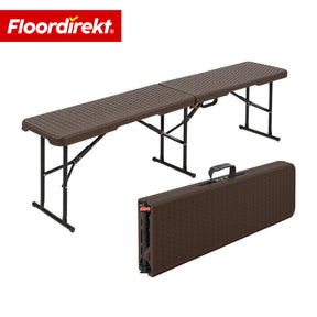 Garden bench | Kagawa | Folding, weather-resistant bench 183 cm in brown for garden, balcony & events