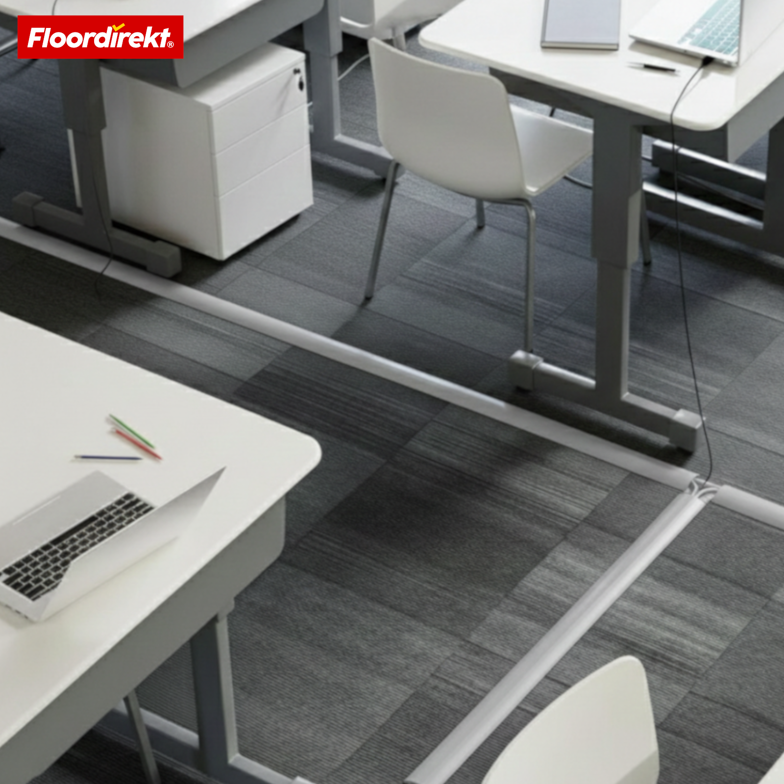 Floor Cable Cover “Cable Guard” | Non-Slip Cable Protector & Trip Hazard Prevention | Flexible, Cut-to-Length & Fits 2 Cables up to 8 mm