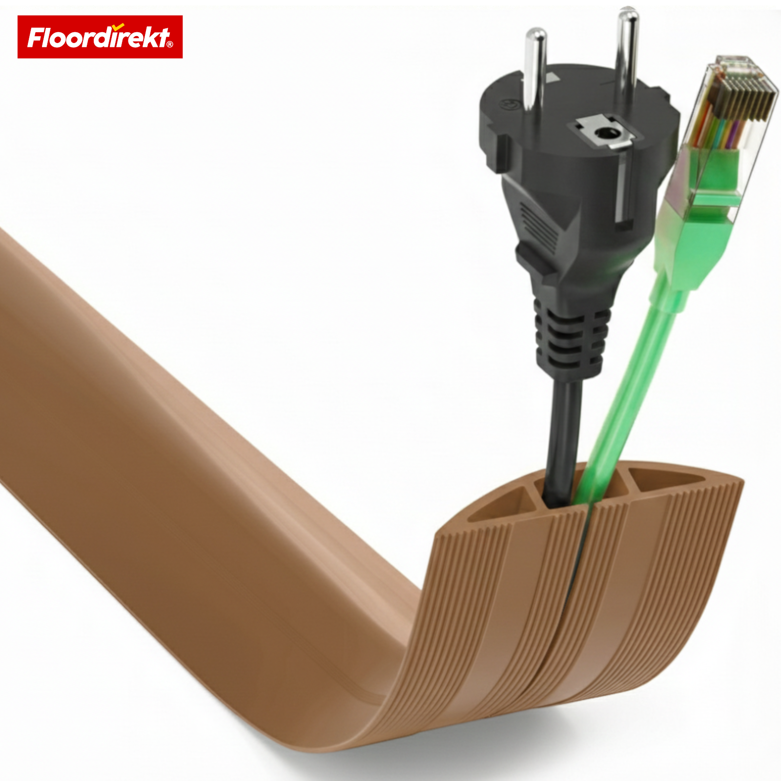 Floor Cable Cover “Cable Guard” | Non-Slip Cable Protector & Trip Hazard Prevention | Flexible, Cut-to-Length & Fits 2 Cables up to 8 mm