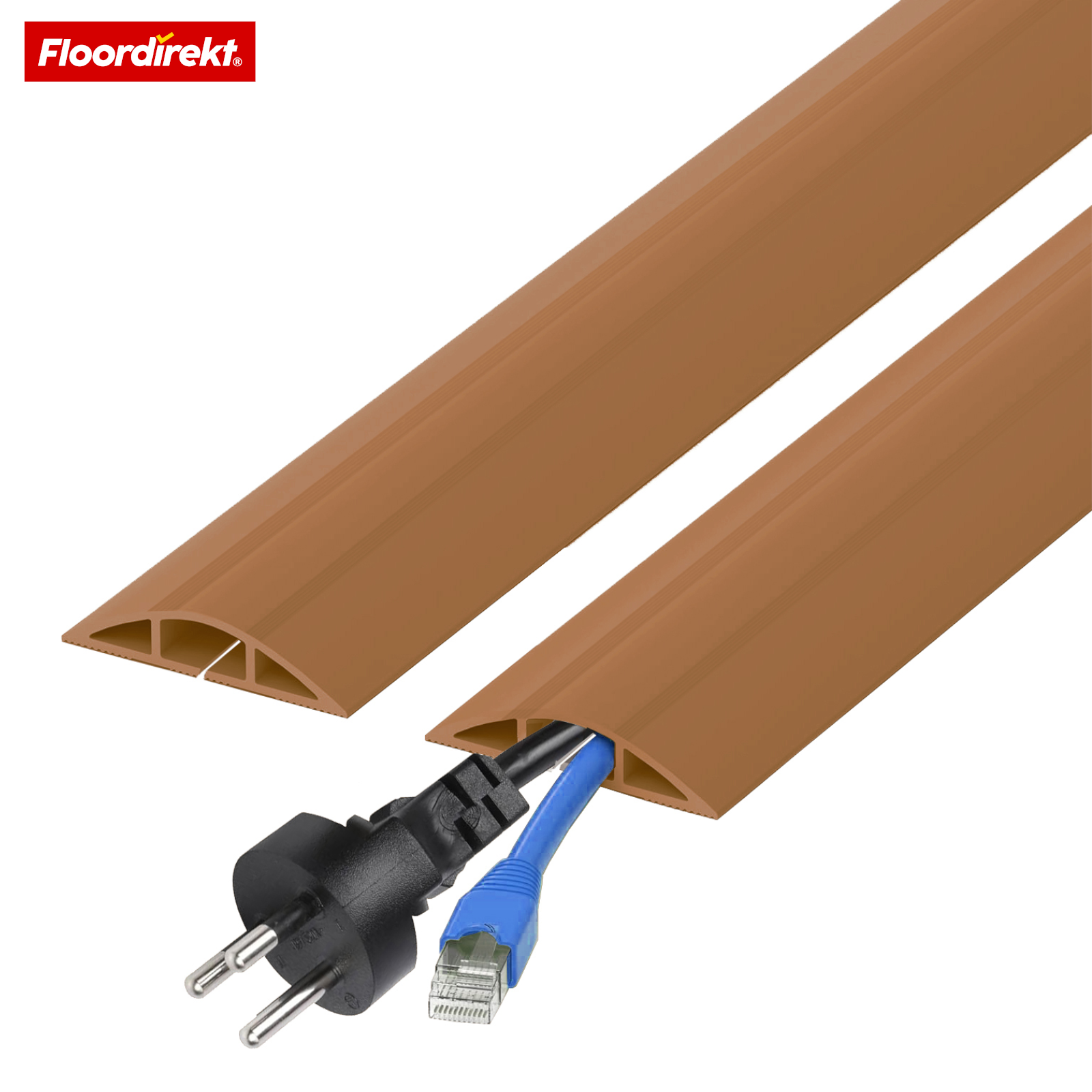 Floor Cable Cover “Cable Guard” | Non-Slip Cable Protector & Trip Hazard Prevention | Flexible, Cut-to-Length & Fits 2 Cables up to 8 mm