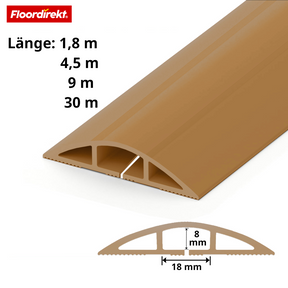 Floor Cable Cover “Cable Guard” | Non-Slip Cable Protector & Trip Hazard Prevention | Flexible, Cut-to-Length & Fits 2 Cables up to 8 mm