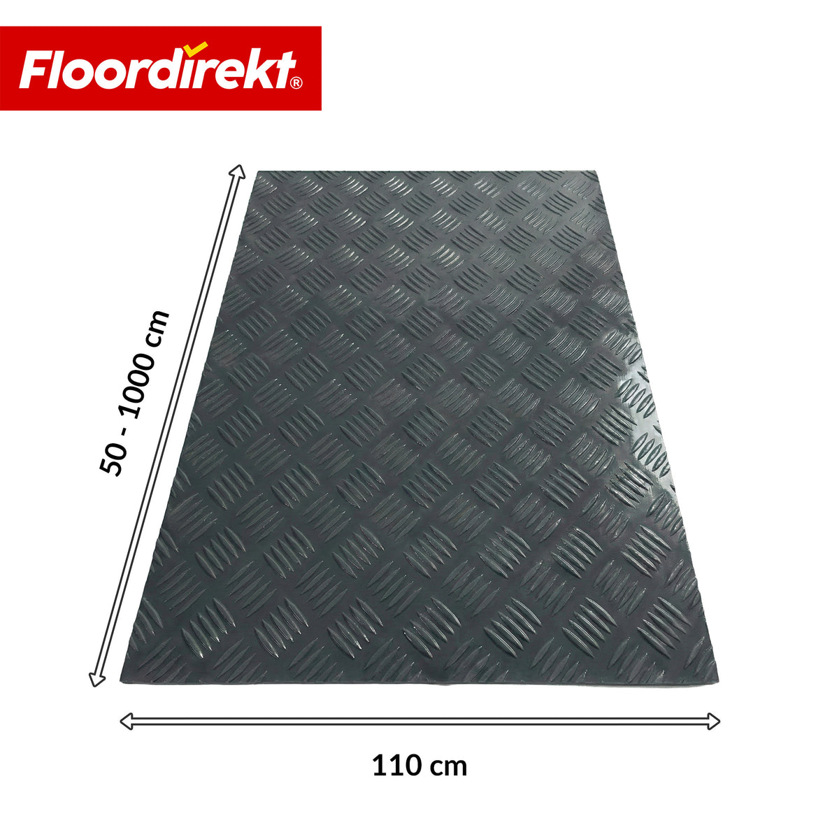 PVC Flooring | Bullet | Diamond Plate Look | Non-Slip & Easy to Clean | By the Meter / Custom Cut to Size | 110 cm Width