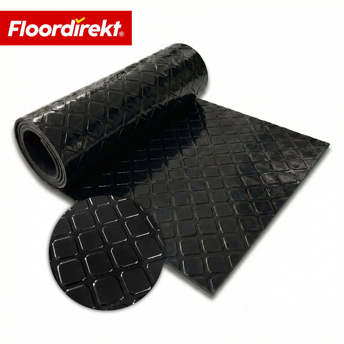 ✂ PVC Flooring | Check Quadra | Square Pattern | Slip-Resistant & Easy to Clean | By the Meter / Cut to Size | 110 cm Width